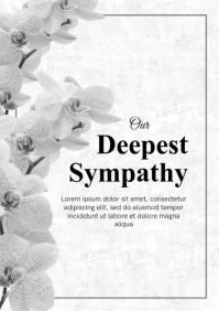 White Professional Sympathy Card Design Template A1