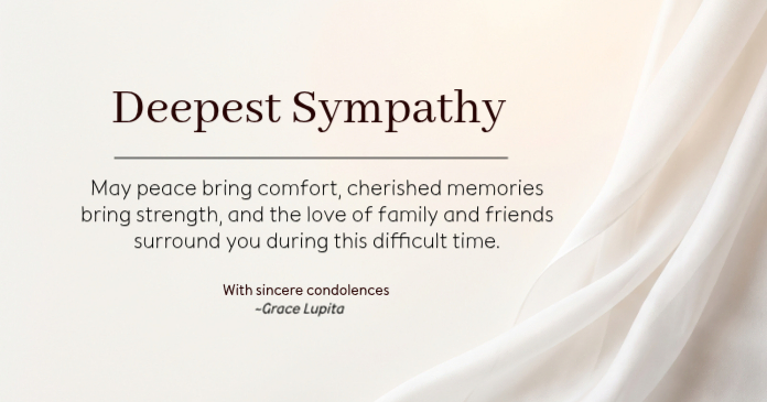 White Professional Sympathy Card Facebook Shared Image Template ...
