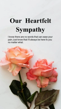 White Professional Sympathy Card Instagram Story template
