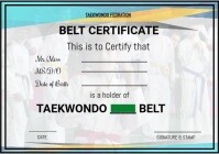 Hvid Taekwondo Certificate A5 Template