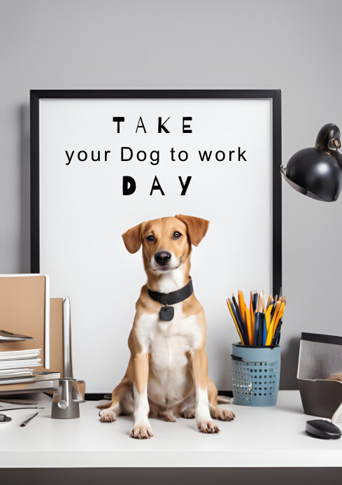 Copy of White Professional Take Your Dog To Work Day | PosterMyWall