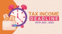White Professional Tax Income Deadline Digital Display (16:9) template