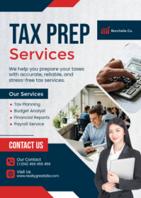 White Professional Tax Preparation Services A6 template