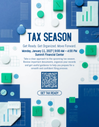 白色 Tax Season Preparation Flyer Template