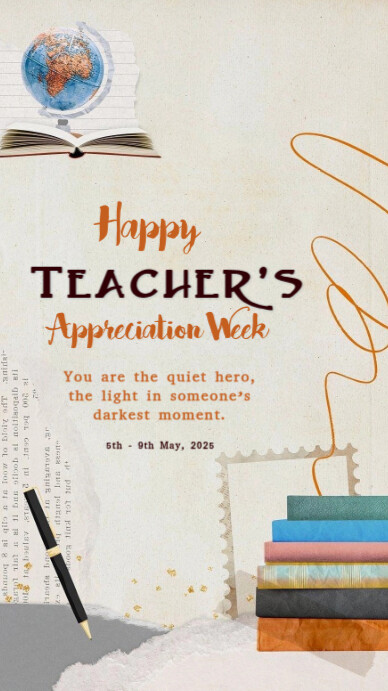 White Professional Teacher's Appreciation Week  Whatsapp Status template
