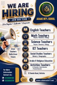 Blanco Teacher Recruitment Poster Template