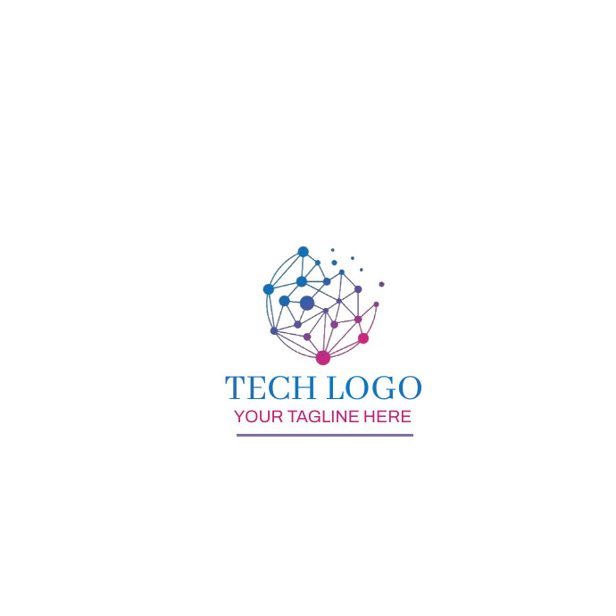 White Professional Tech Logo Template | PosterMyWall