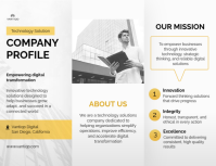 Белый Technology Solutions Company Profile Flyer Template - Page 1