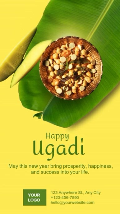 White Professional Telugu Ugadi, Ugadi, Instagram Reel template