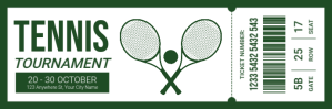 White Tennis Tournament Ticket Intestazione di Twitter Template