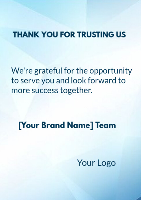 Copy of White Professional Thank You A4 | PosterMyWall