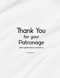 White Professional Thank You Card  Flyer (us Letter) Pamflet (Letter AS) template