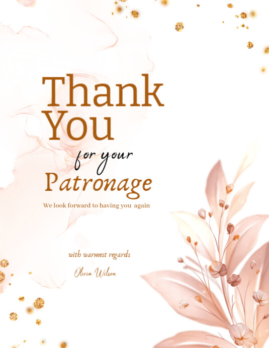 Copy of White Professional Thank You Card Flyer (us Letter) | PosterMyWall