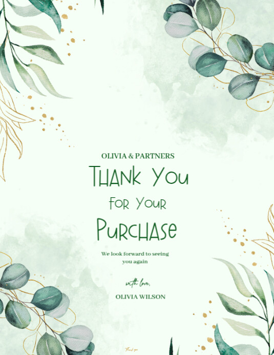 Copy of White Professional Thank You Card Flyer (us Letter) | PosterMyWall