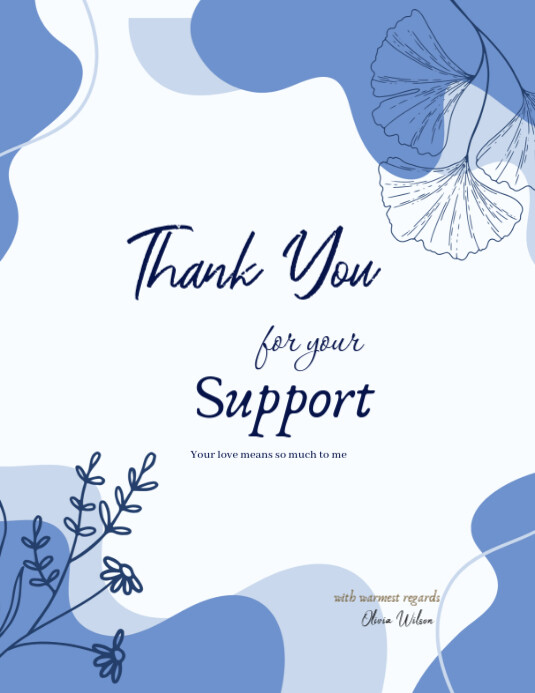 White Professional Thank You Card Flyer (us Letter) Template | PosterMyWall