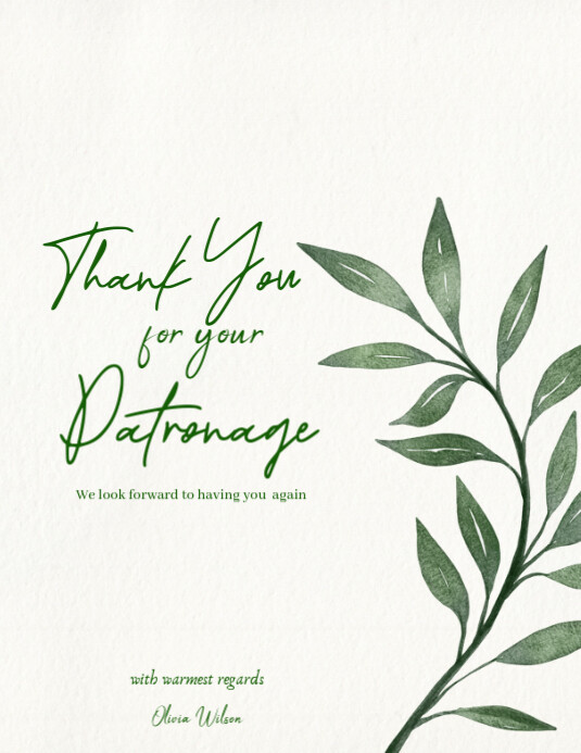 Copy of White Professional Thank You Card Flyer (us Letter) | PosterMyWall