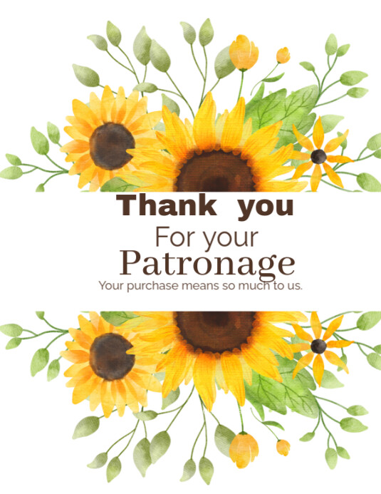 White Professional Thank You Card Flyer (us Letter) Template | PosterMyWall