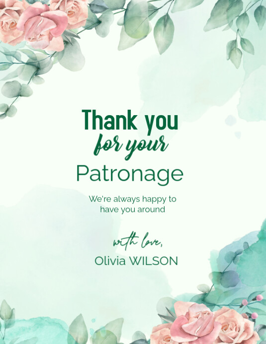 Copy of White Professional Thank You Card Flyer (us Letter) | PosterMyWall