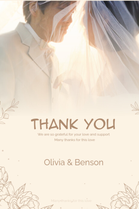 White Professional Thank You Card Poster Template | PosterMyWall