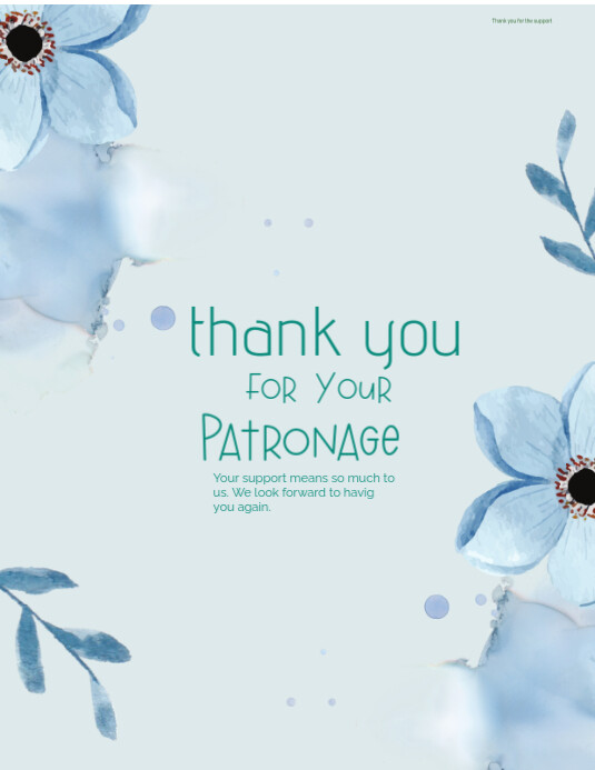 White Professional Thank You For Your Patronage Flyer (us Letter ...