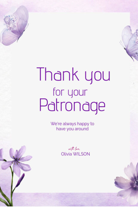Copy of White Professional Thank You For Your Patronage Poster ...