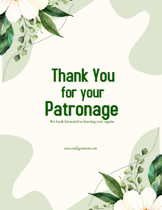 Plantilla de White Professional Thank You For Your Patronage Flyer (us ...