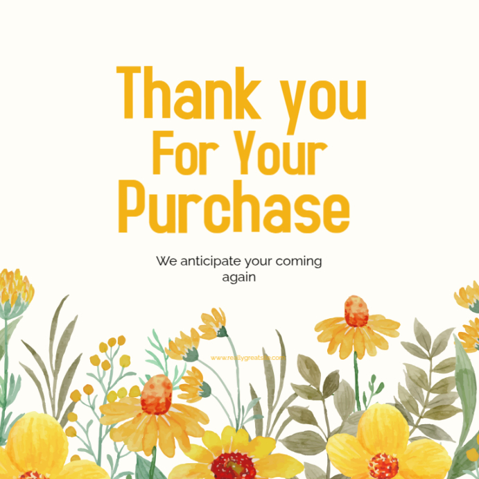 White Professional Thank You For Your Purchase Design Instagram Post ...