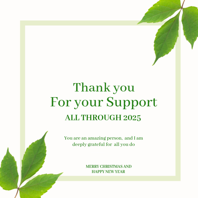 Copy of White Professional Thank You For Your Support Instagram Post ...