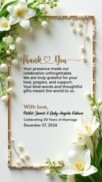 White Professional Thank You Instagram Story template