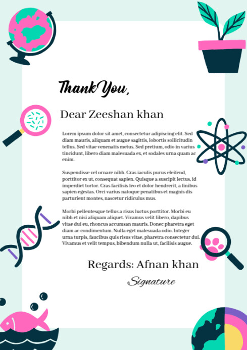 White Professional Thank You Pages Background A4 Template | PosterMyWall