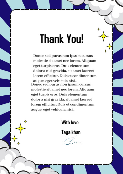 White Professional Thank You Pages Card A4 template