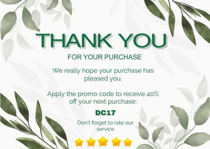 Plantilla de White Professional Thank You Postcard | PosterMyWall