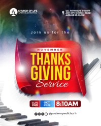 White Thanksgiving Service Instagram Portrait Template