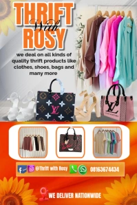 White Professional Thrift Store Flyer Pinterest Graphic Pinterest-afbeelding template