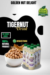 White Professional Tigernut Drink  Pinterest Graphic template