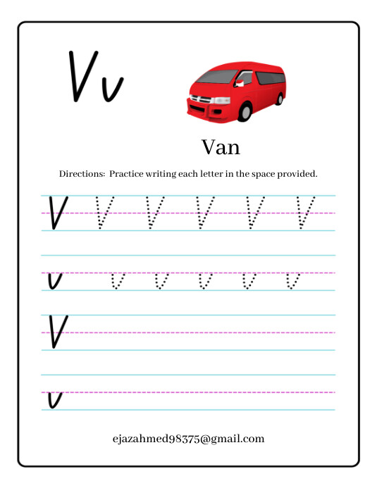 White Professional Tracing Alphabets Basic Ki Flyer (US Letter) template
