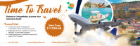 White Professional Travel & Tour Banner 2' × 6' template