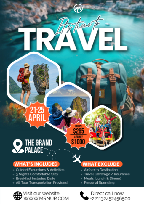White Professional Travel Agent Vacation Package Flyer A2 | Tour ...