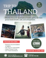 White Professional Travel Agent Vacation Package Flyer Instagram Portrait template