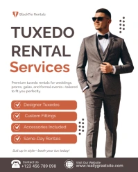 White Professional Tuxedo Rental Services Promotion Template Instagram Portrait