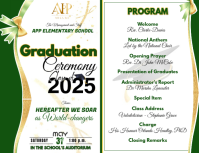 White Professional Two-sided Graduation Program Flyer (us Letter) template