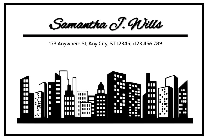 White Professional Typographic Address Label Template | PosterMyWall