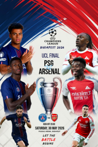 White Professional UCL Final 2026 Poster template