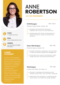 White UI/UX Designer Resume A4 Template - Page 1