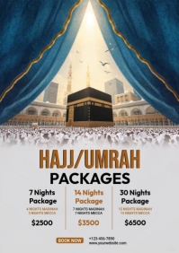 White Professional Umrah And Hajj Package A4 template