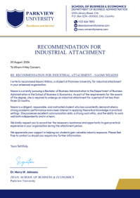 White Recommendation Letter A4 Template