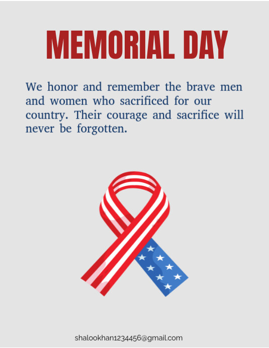 Copy of White Professional Us Memorial Day Flyer (us Letter) | PosterMyWall