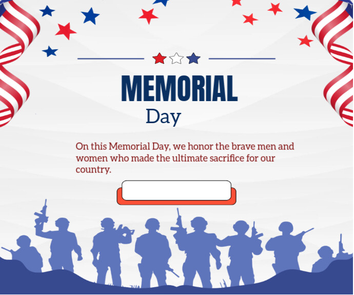 White Professional Us Memorial Day Medium Rectangle Template | PosterMyWall