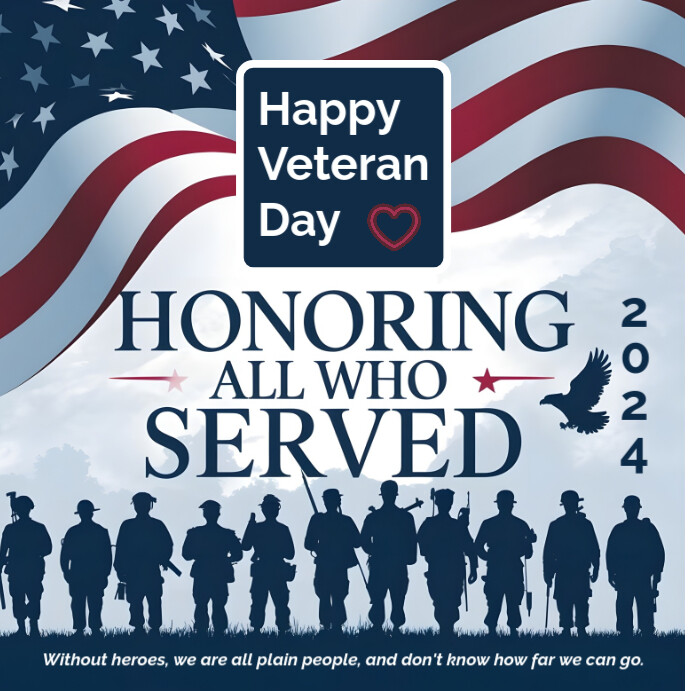White Professional Usa Happy Veteran Day Celebration 2024 Instagram