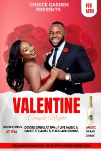 White Professional Valentine's Couple Night  Pinterest Graphic template